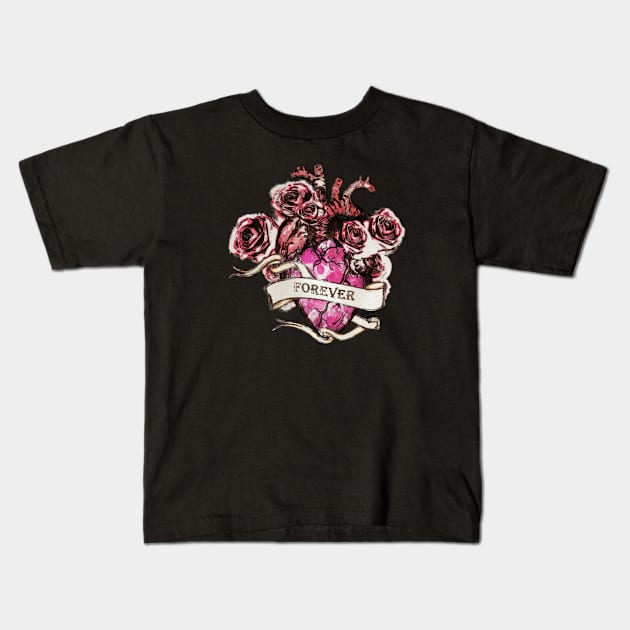 Floral heart 14 Kids T-Shirt by Collagedream